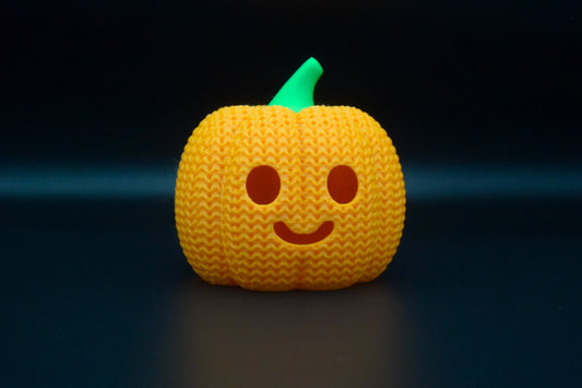 Knitted Halloween Pumpkin Jack-O-Lantern Topkinz character side view