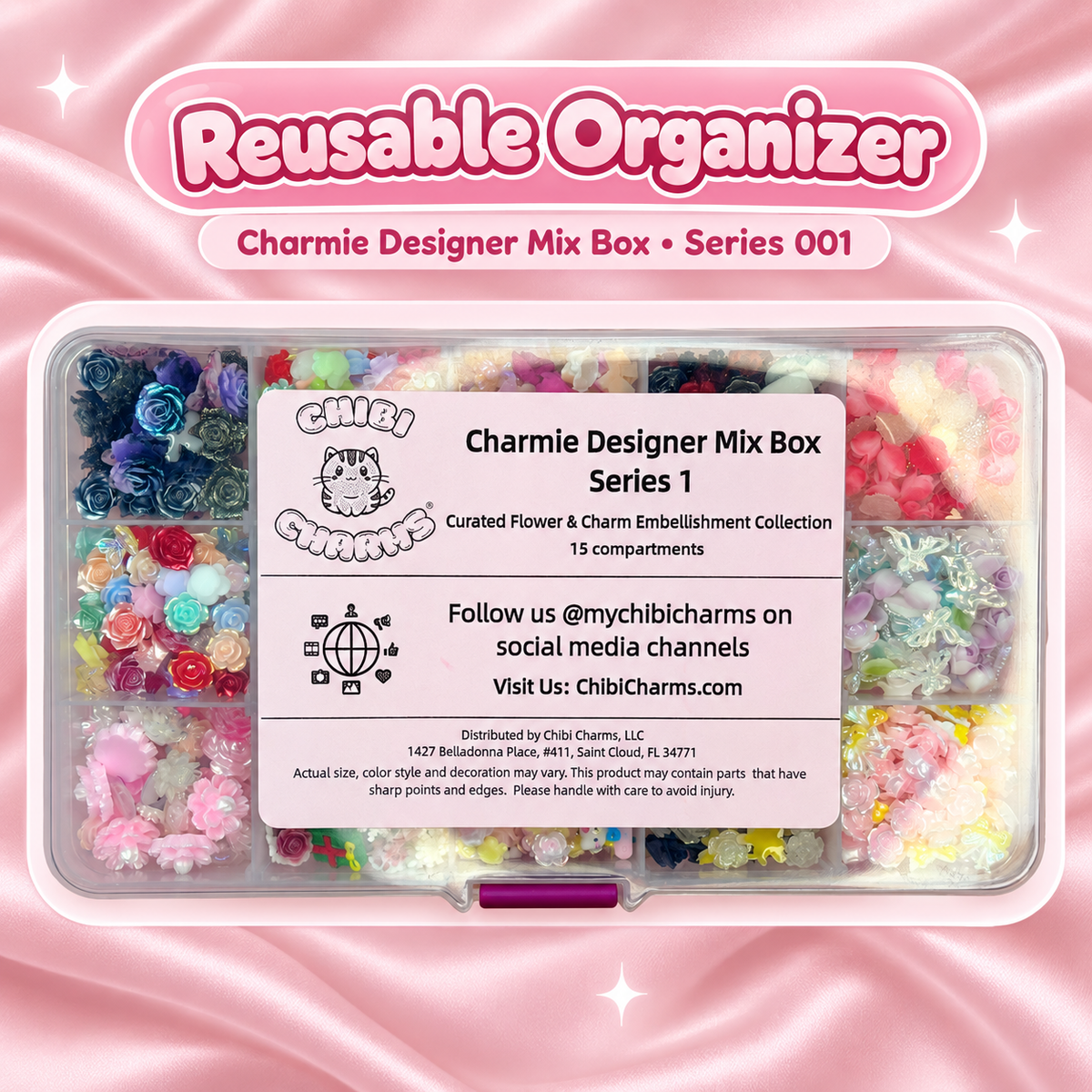 Charmie Designer Mix Box, Reusable Organizer, Series 001