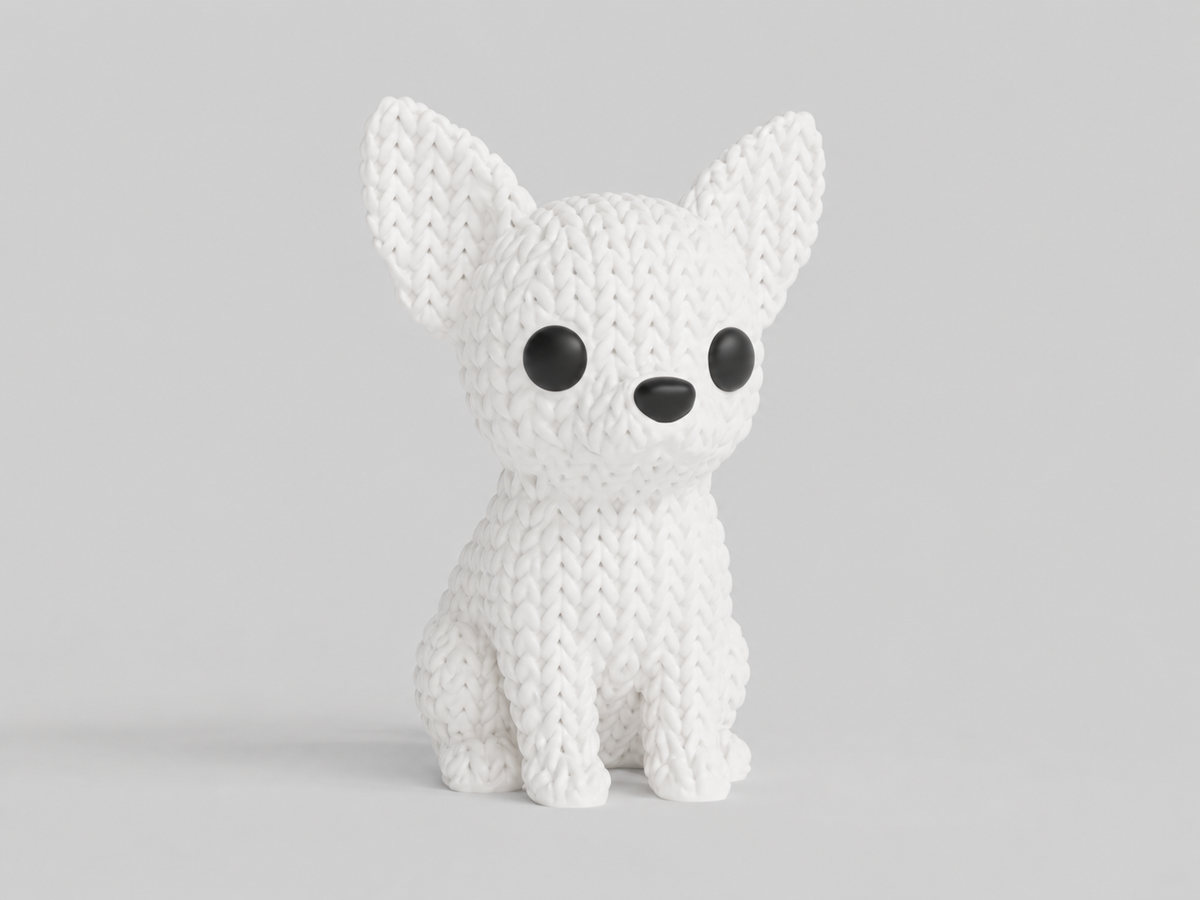 Knitted Chihuahua Dog Topkinz™ | Chibi SnapCharm™ Character