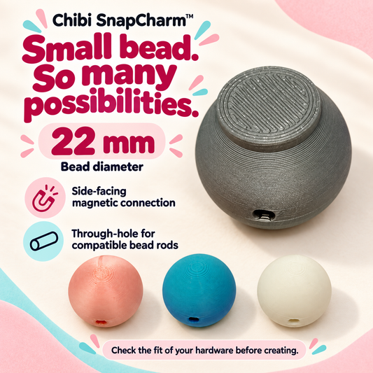 Chibi SnapCharm™ Side Mount Base Beads – 22mm