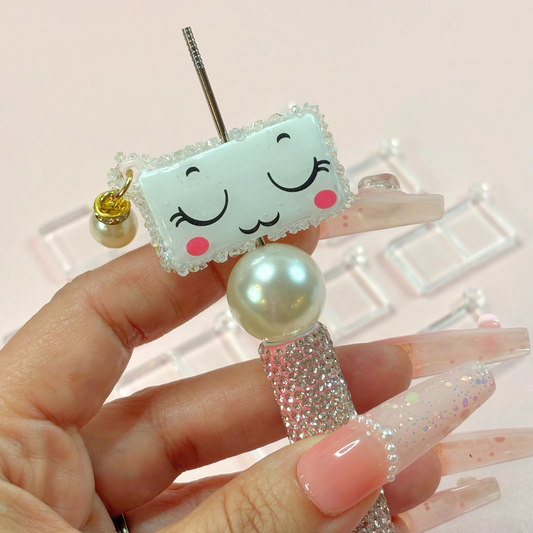 Clear Rectangle Base Beads with Charm Hook – 20 × 37mm (10-Piece Set)