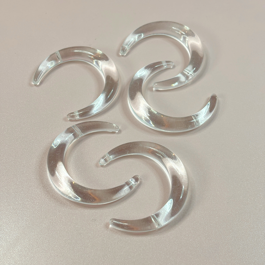 Clear Moon 2-Hole Base Beads – 48 × 55mm (5-Piece Set)