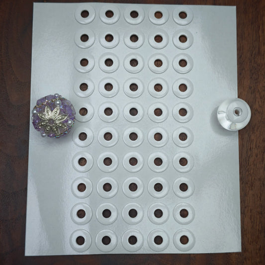 Pre-Cut Circular Double-Sided Tape Rings – 10mm (50-Piece Sheet)