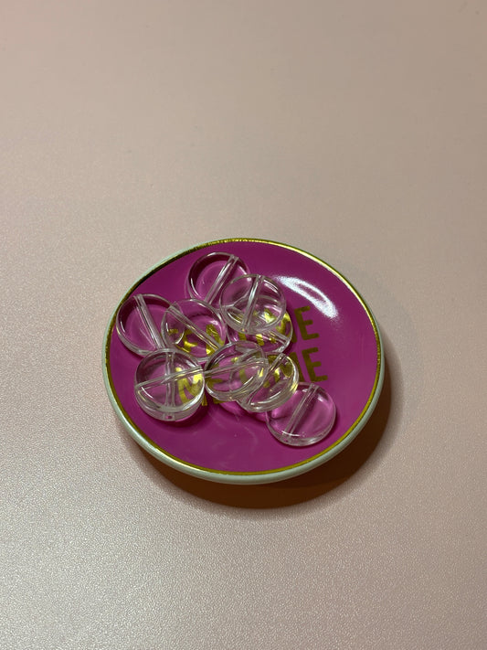Clear Round Plate Base Beads – 20mm (5mm Thick) - 10 Piece Set