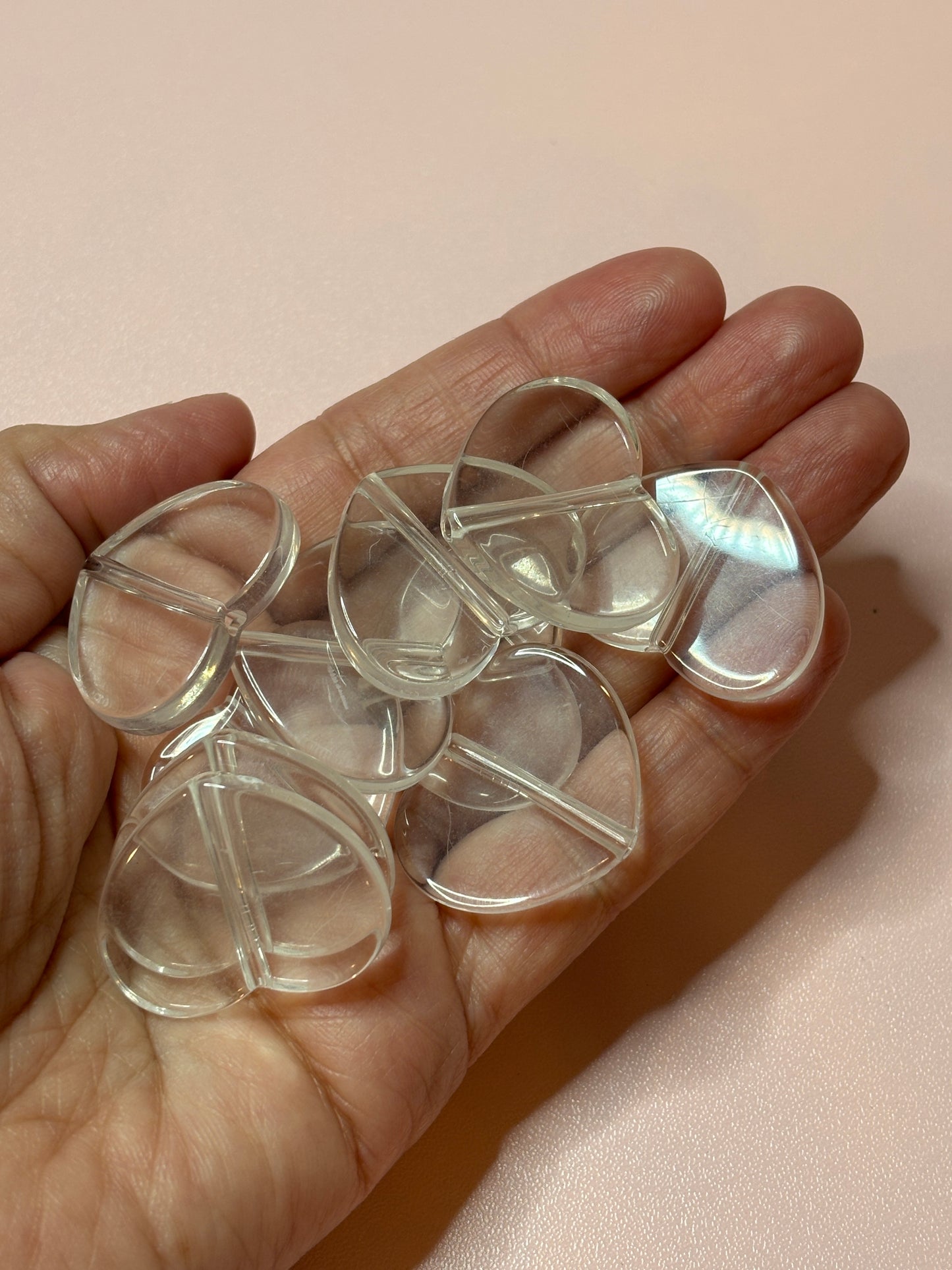 Heart Plate Base Beads – 25 × 31mm (10-Piece Set)