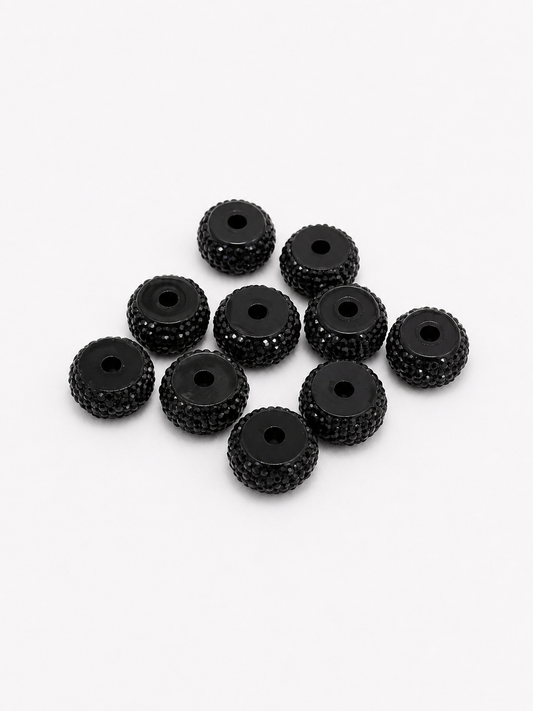 Rhinestone Wheel Spacers – 6 × 12mm (10-Piece Pack, 3 Colors Available)