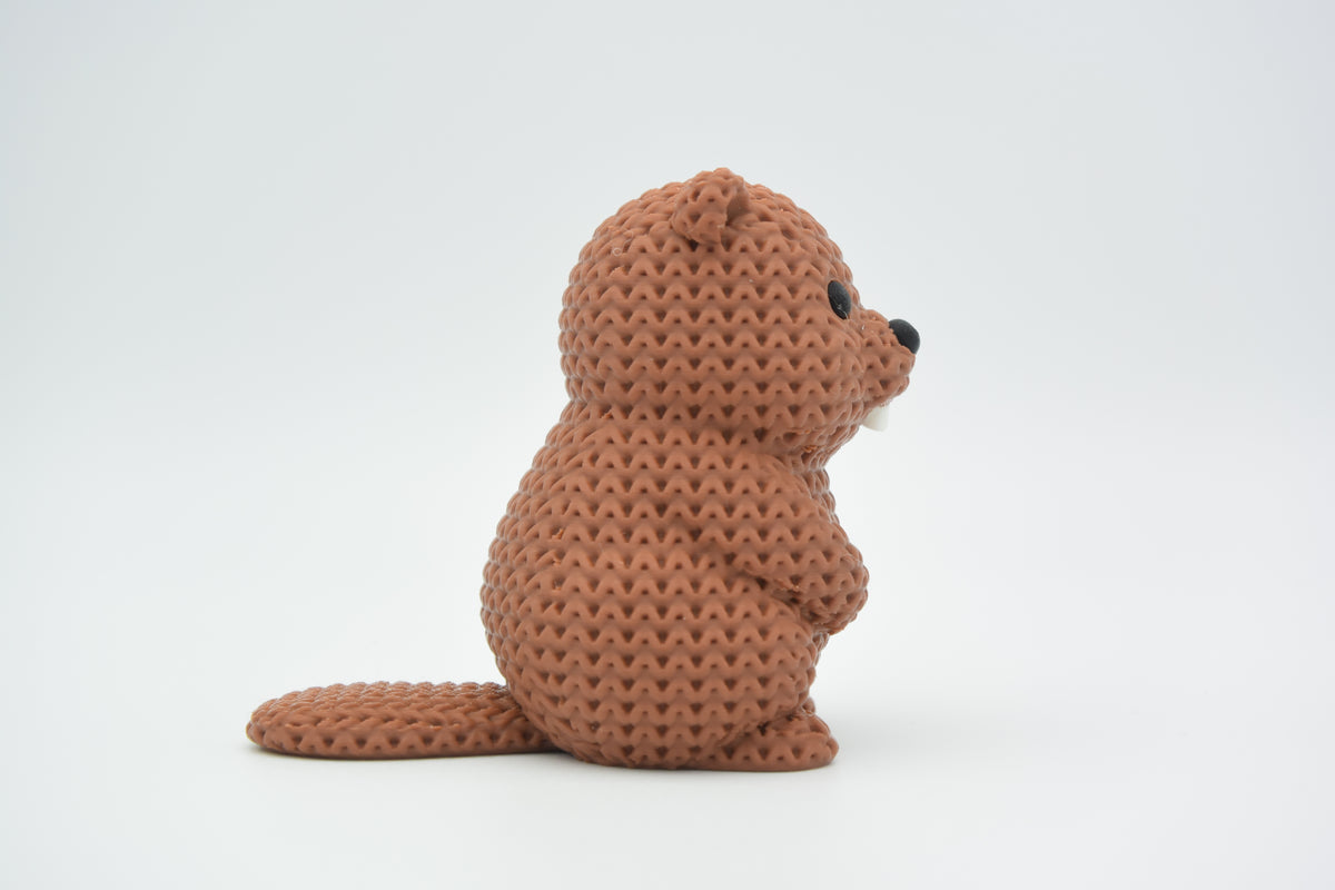 Knitted Beaver Topkinz character side view