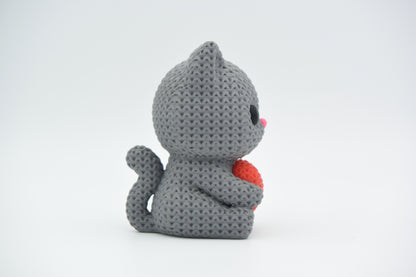 Knitted Cat With Heart - Valentine's Day Topkinz character side view
