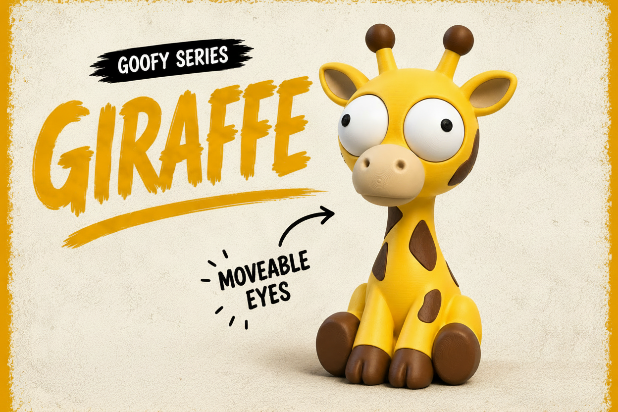 Giraffe Googly Eyes | Chibi SnapCharm™ Character