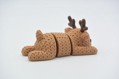Knitted Flexi Reindeer Christmas Topkinz character side view