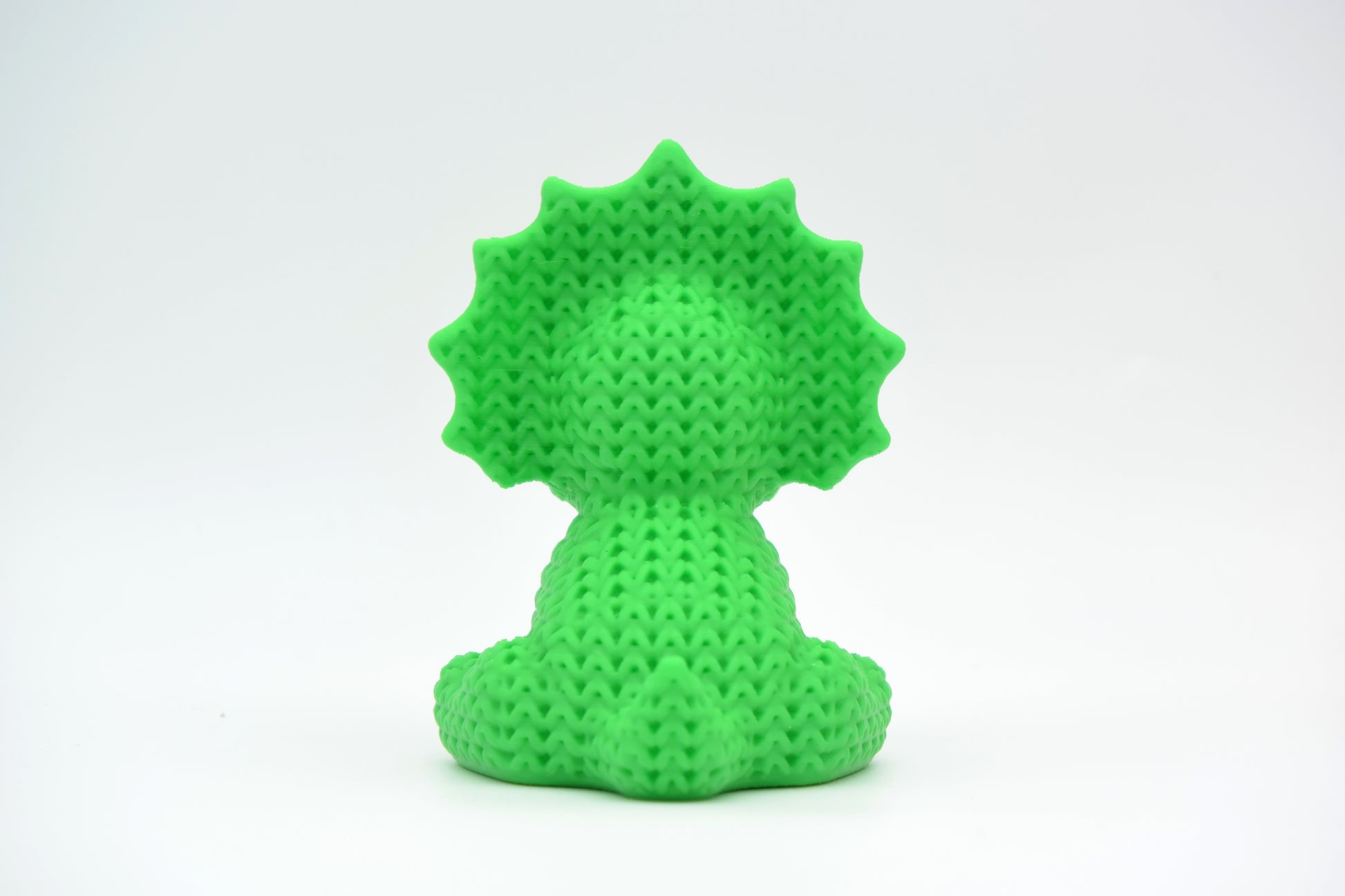 Knitted Triceratops Dinosaur Topkinz character side view