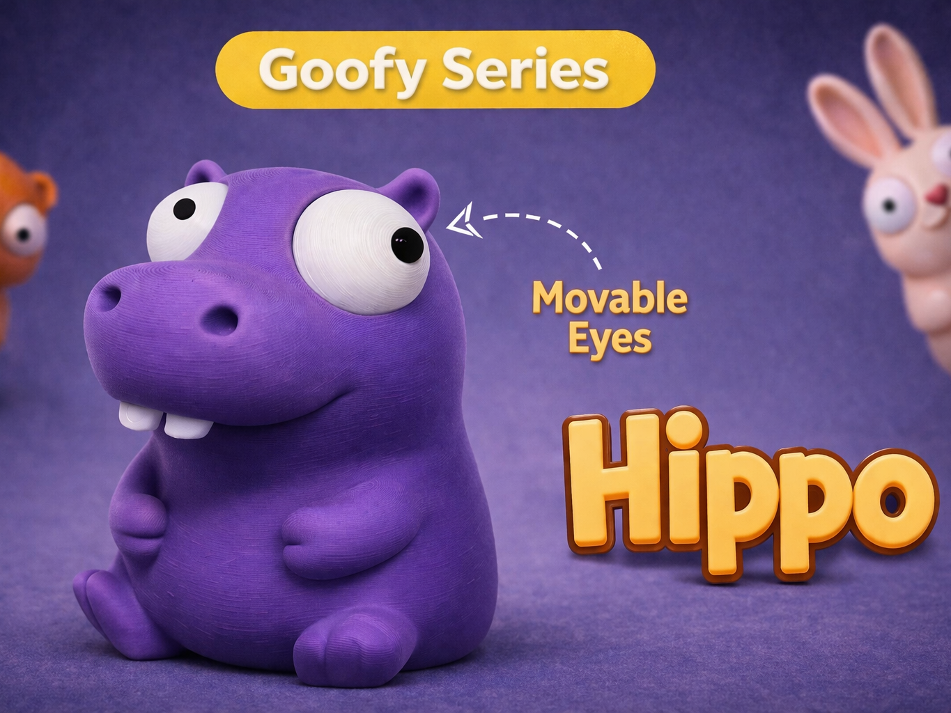 Hippo Googly Eyes SnapCharm™ Character