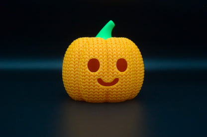 Knitted Halloween Pumpkin Jack-O-Lantern Topkinz character side view