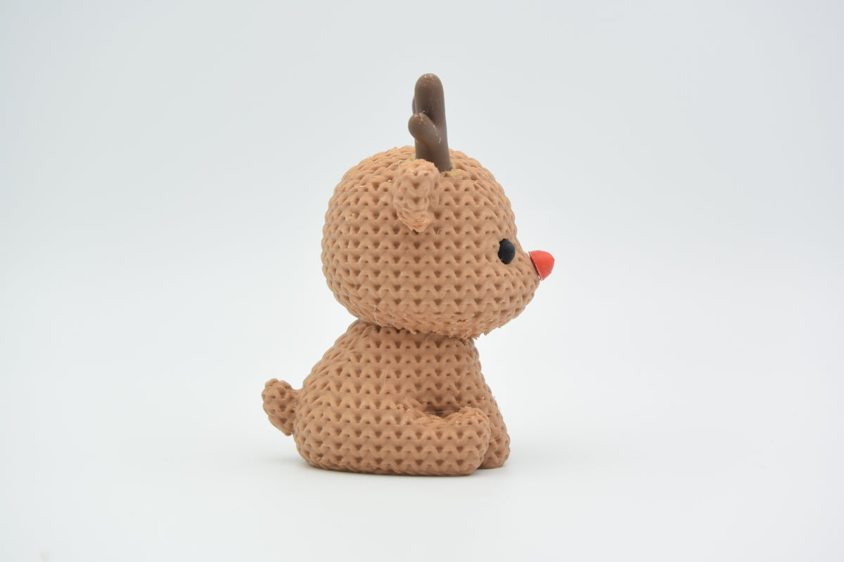 Knitted Reindeer Christmas Topkinz character side view