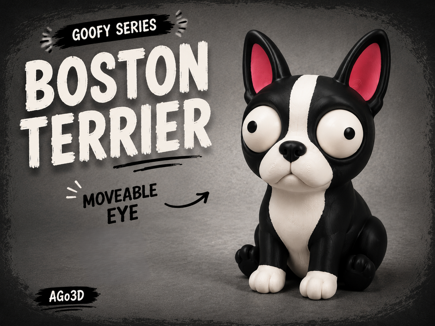 Boston Terrier Googly Eyes | Chibi SnapCharm™ Character