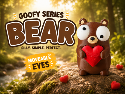 Heart Bear Googly Eyes | Chibi SnapCharm™ Character