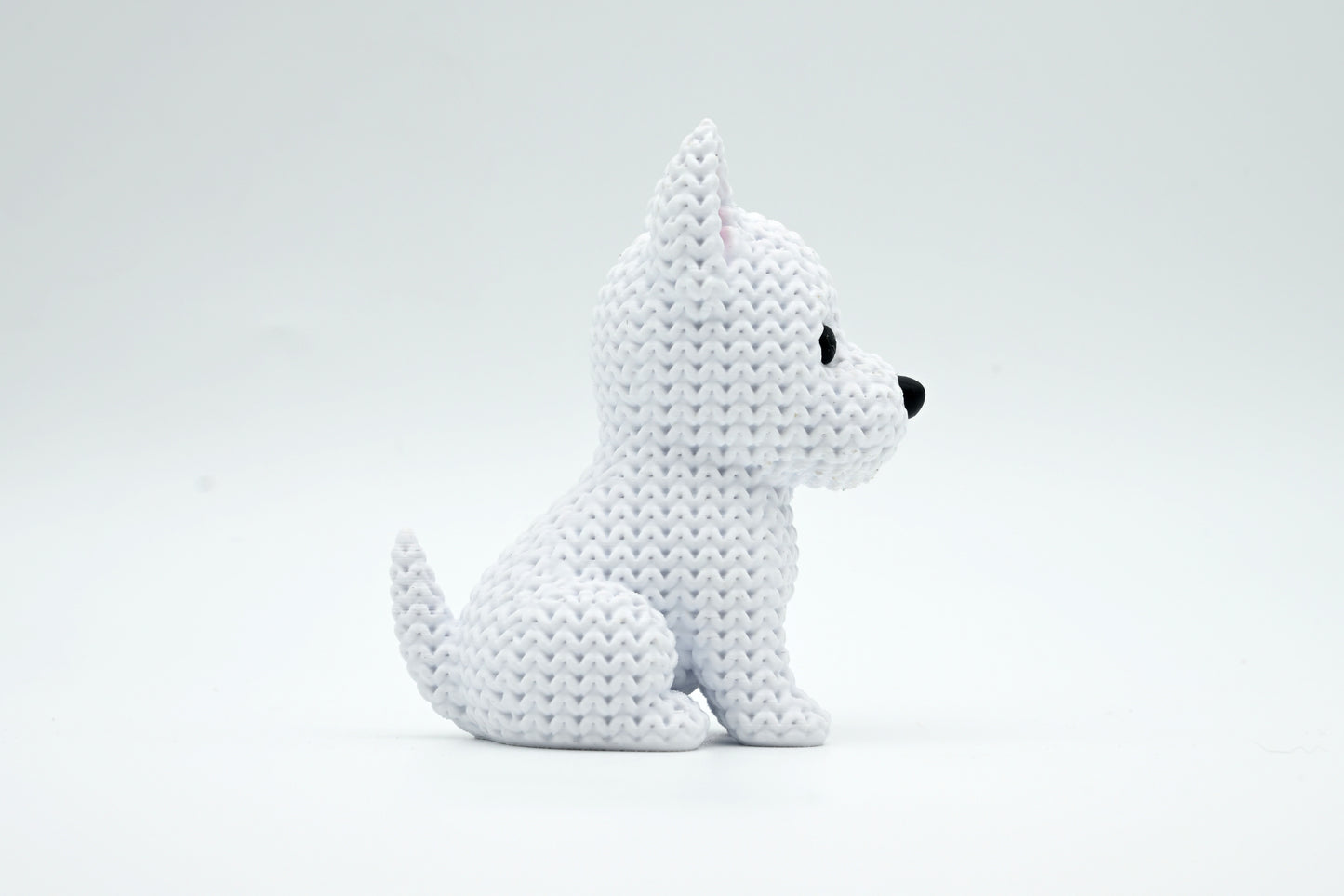 Knitted Westie Dog Topkinz character side view