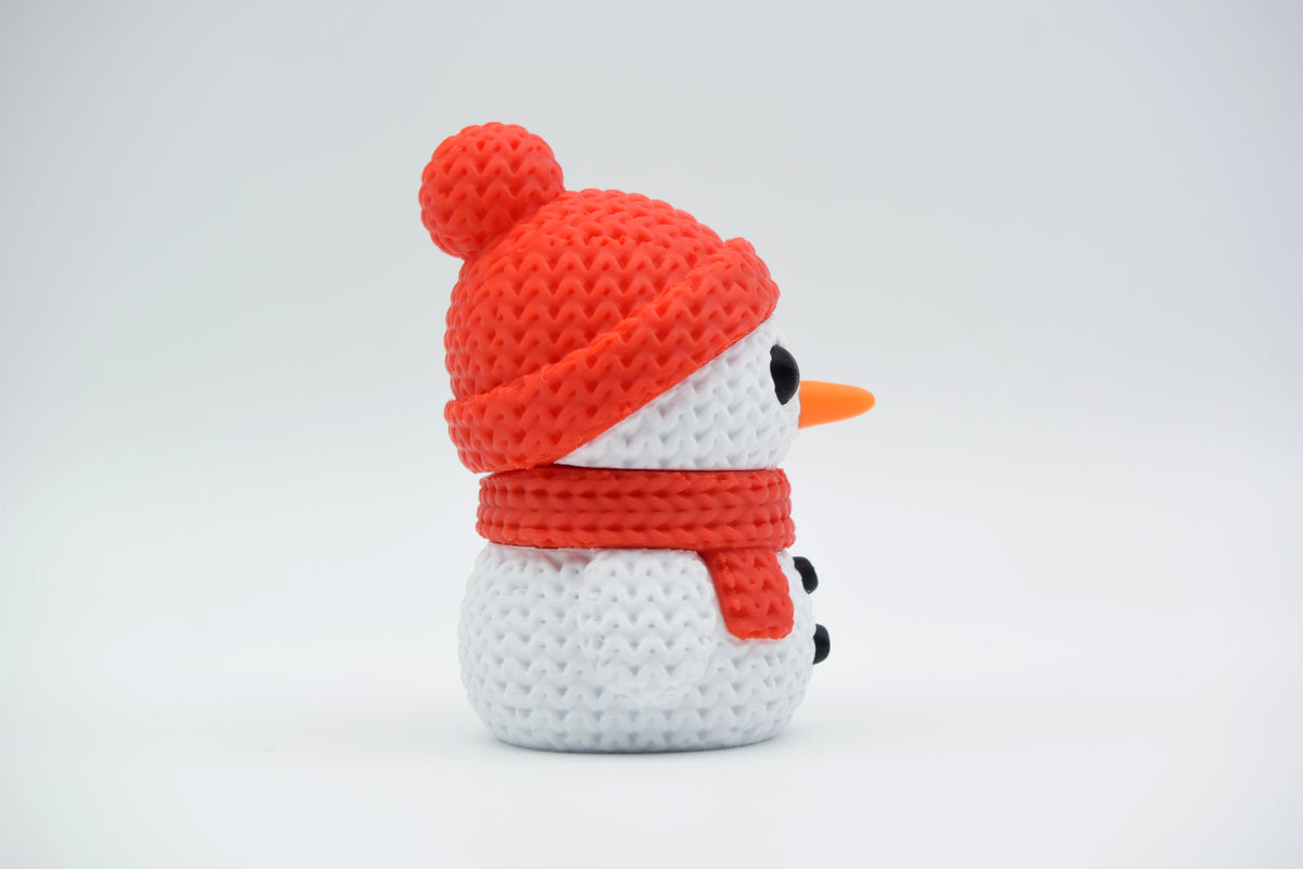 Knitted Snowman Christmas Topkinz character side view