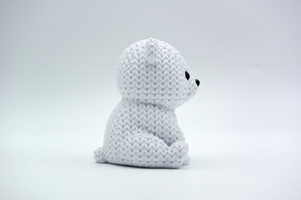 Knitted Baby Polar Bear Topkinz character side view