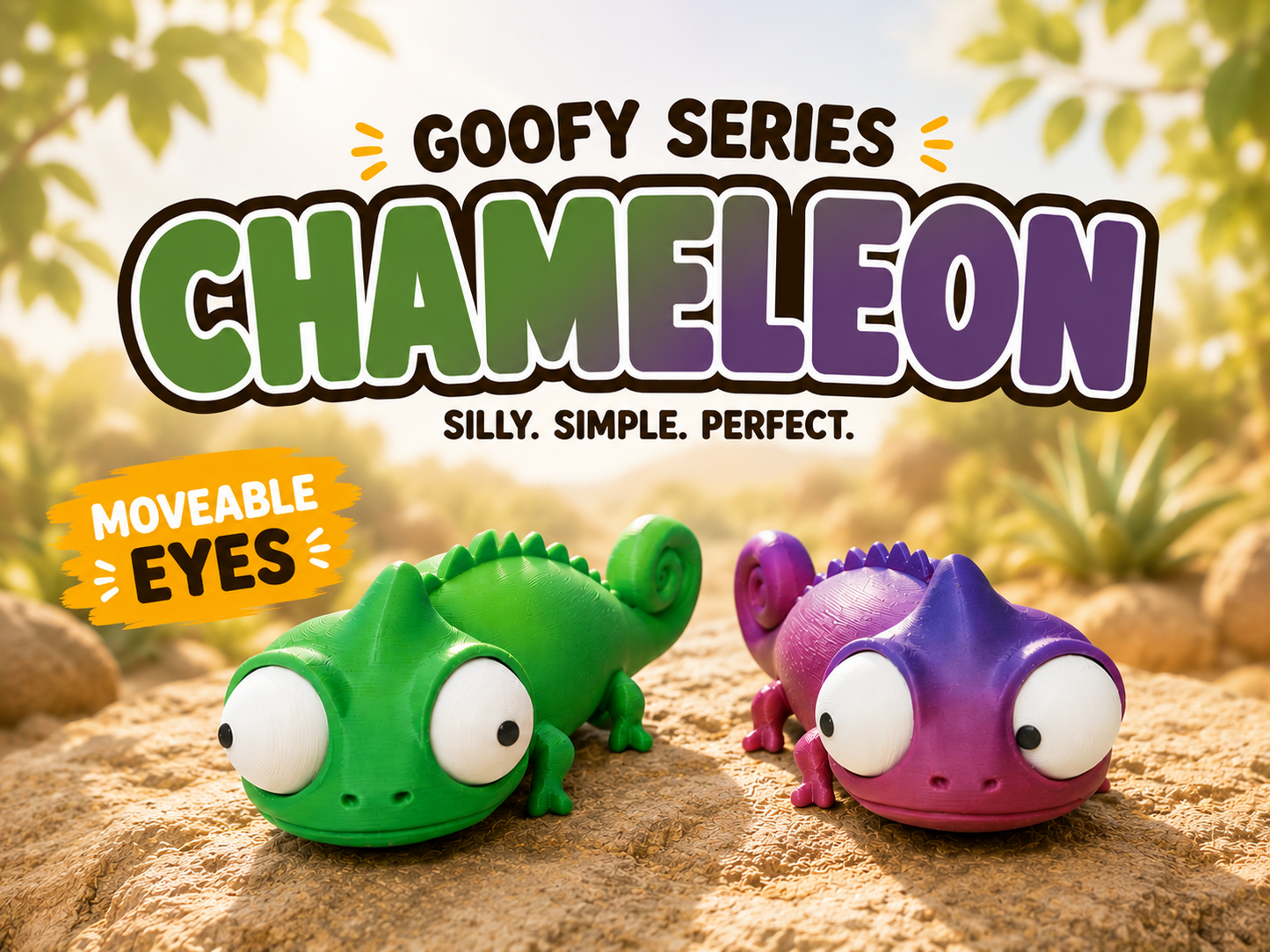 Chameleon Googly Eyes | Chibi SnapCharm™ Character