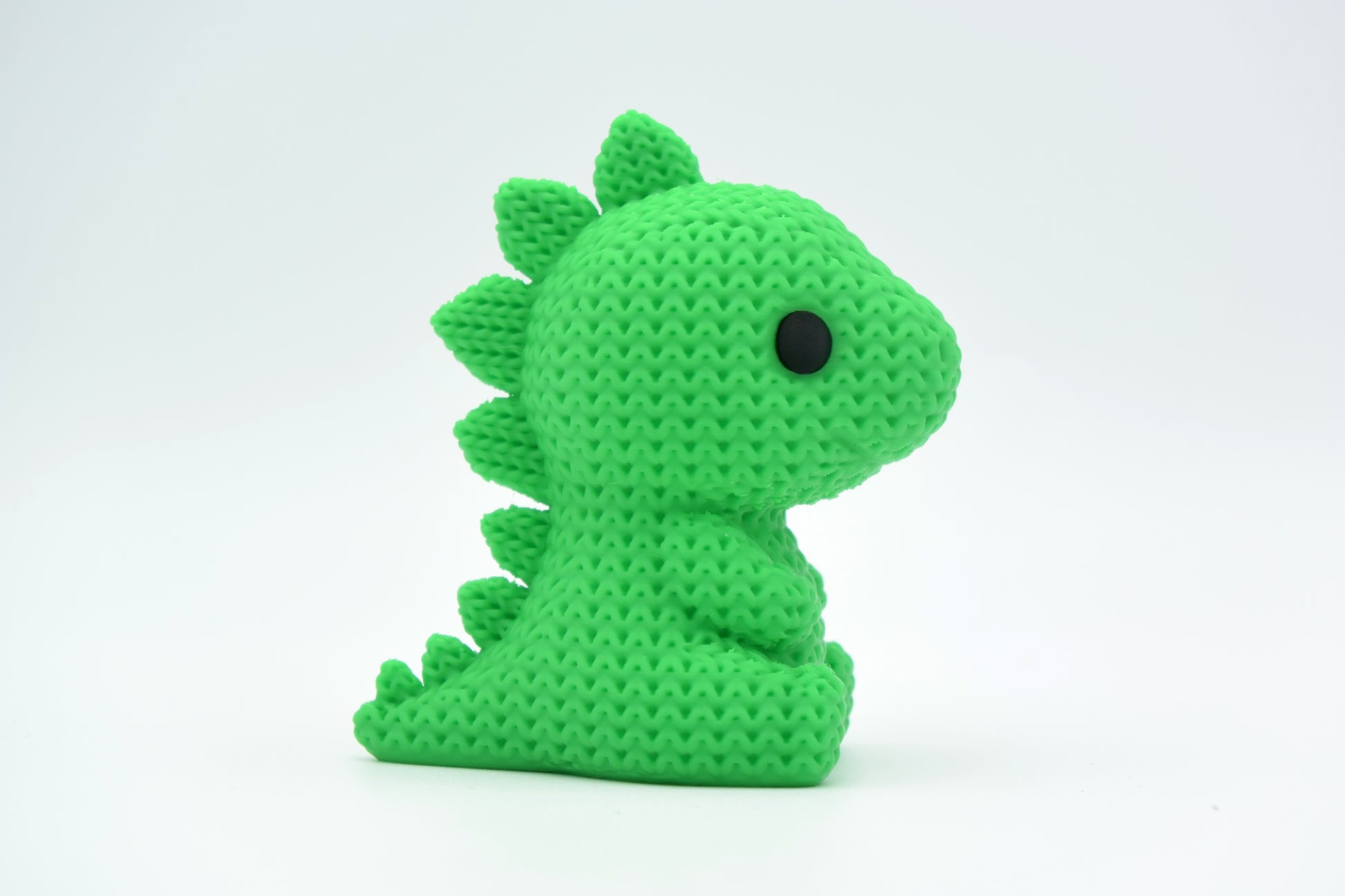 Knitted Stegosaurus Dinosaur Topkinz character side view