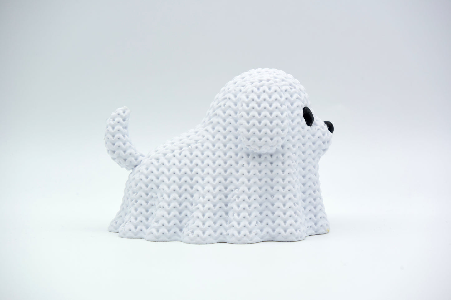Knitted Halloween Dog Ghost Topkinz character side view