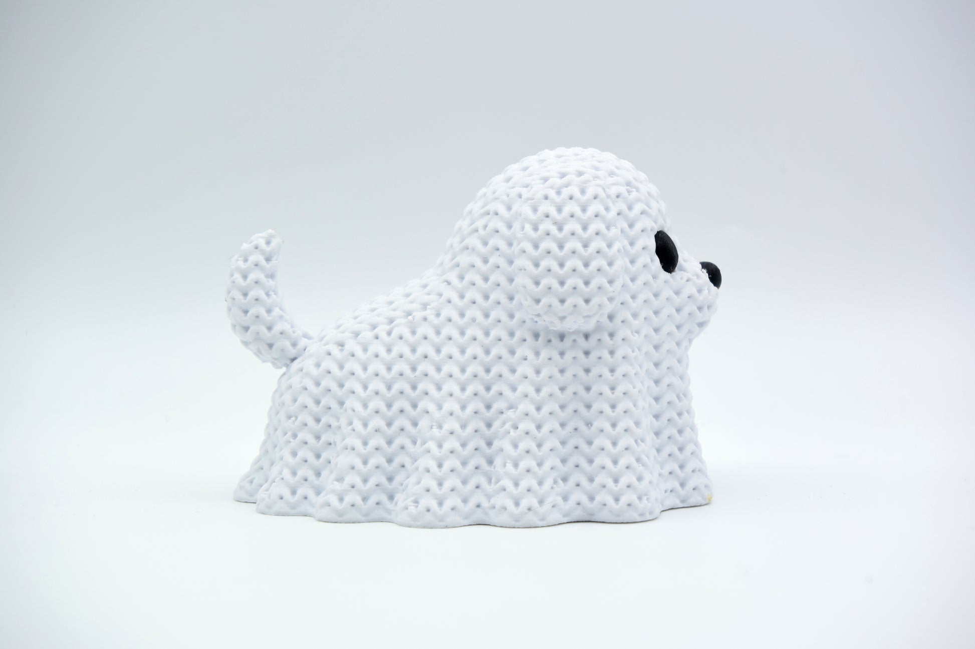 Knitted Halloween Dog Ghost Topkinz character side view