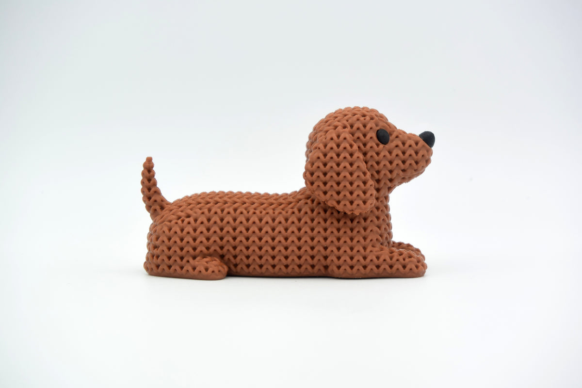 Knitted Dachshund Dog Topkinz character side view