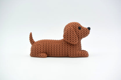 Knitted Dachshund Dog Topkinz character side view