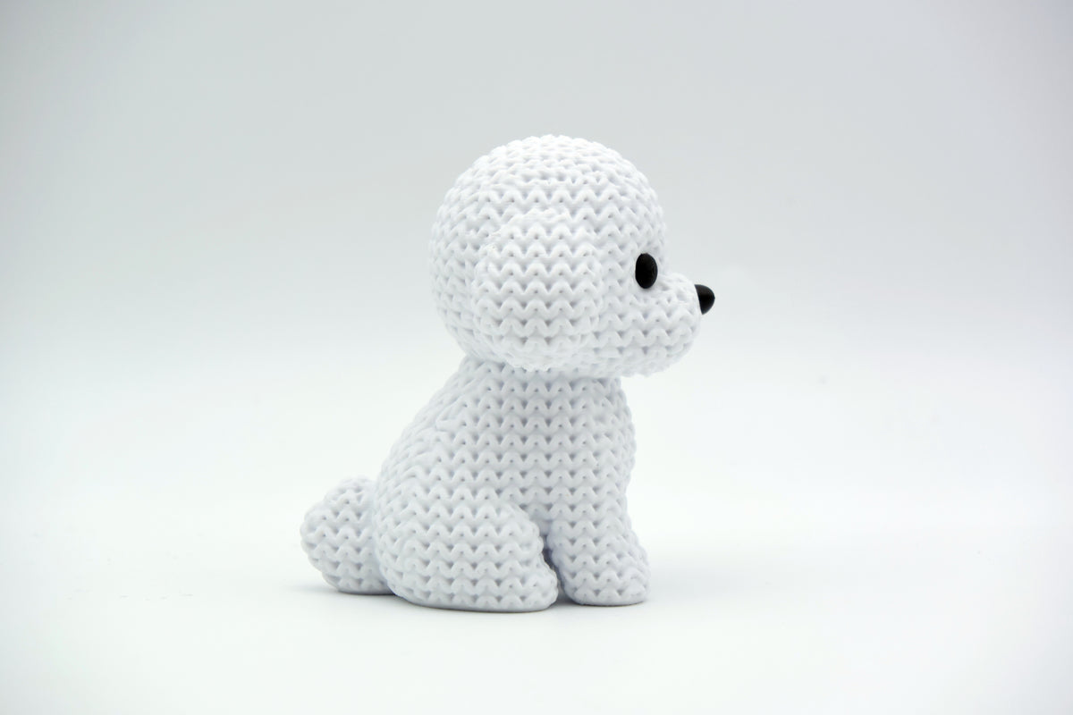 Knitted Bichon Frise Dog Topkinz character side view
