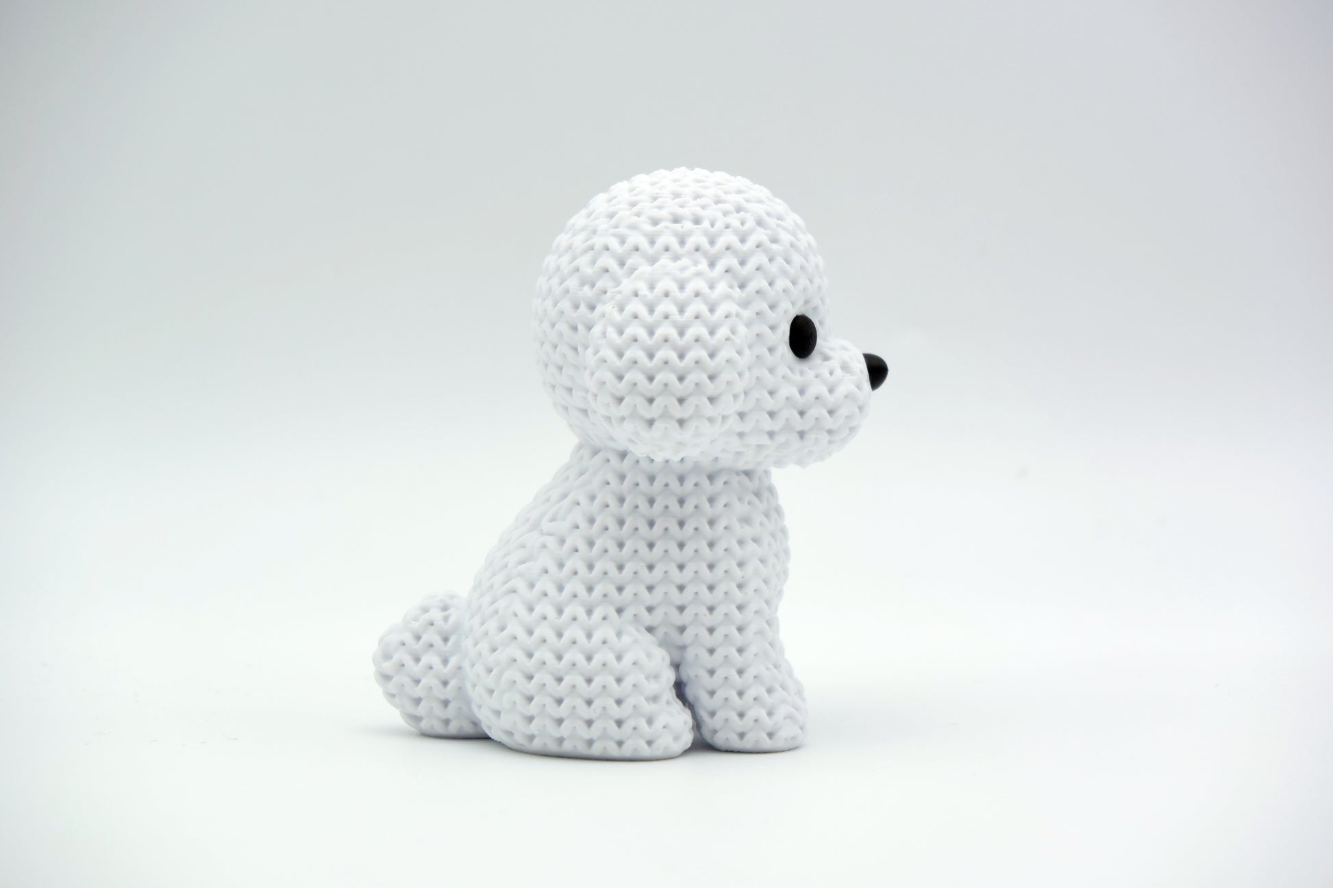 Knitted Bichon Frise Dog Topkinz character side view
