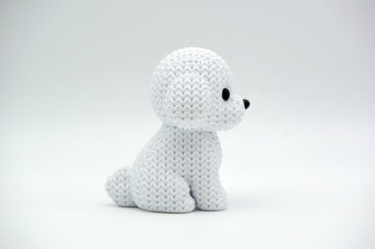 Knitted Bichon Frise Dog Topkinz character side view