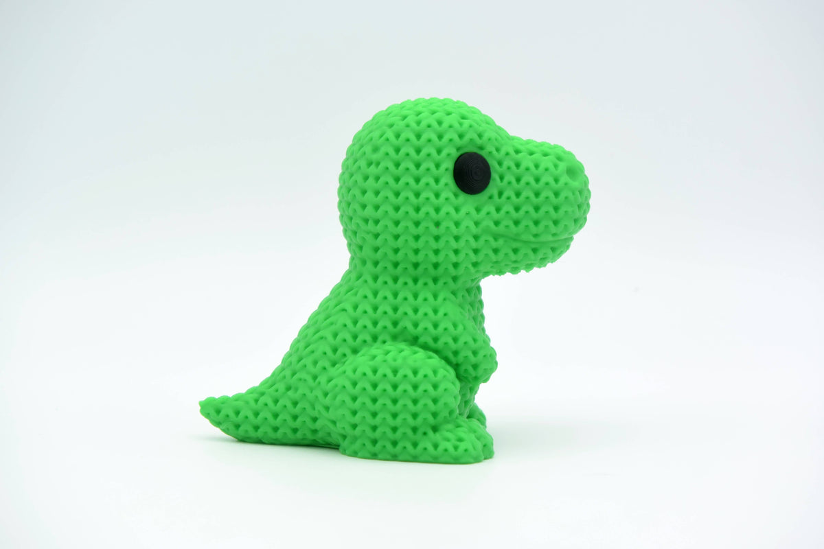 Knitted T-Rex Dinosaur Topkinz character side view