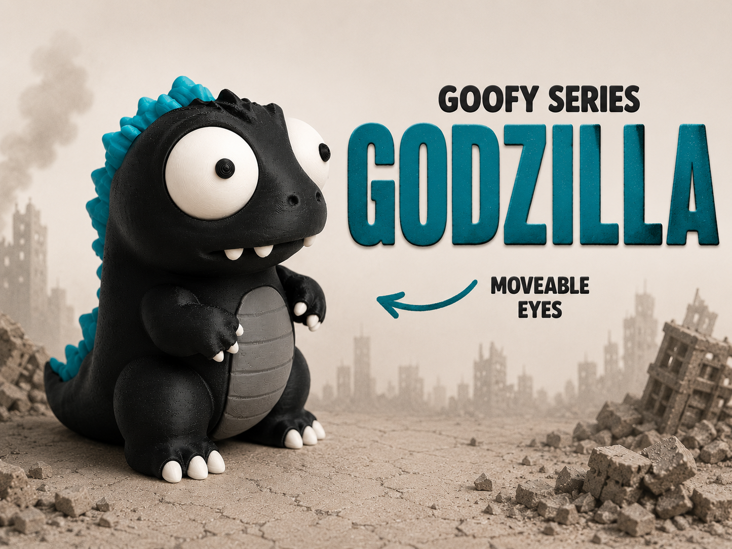 Classic Kaiju Dinosaur Googly Eyes | Chibi SnapCharm™ Character