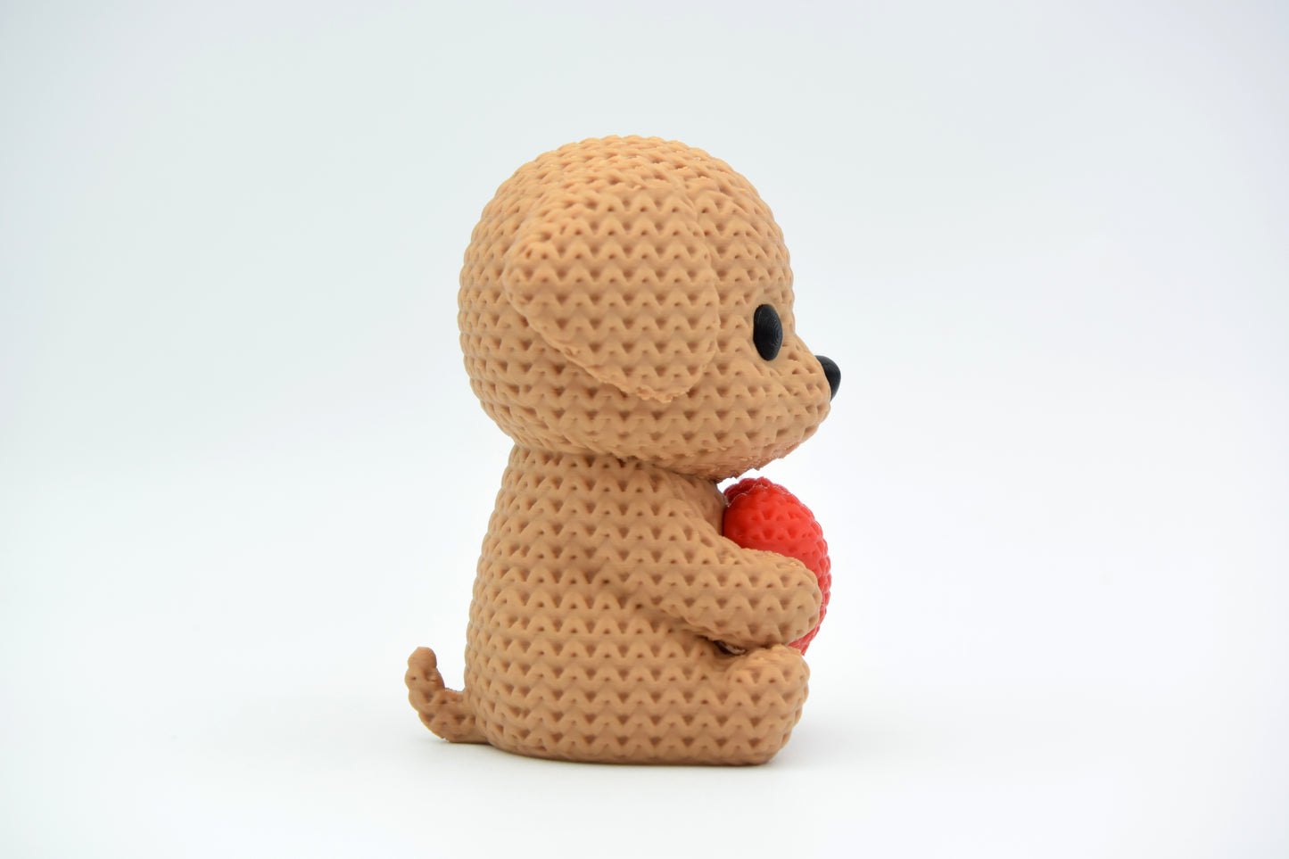 Knitted Dog With Heart - Valentine's Day Topkinz character side view