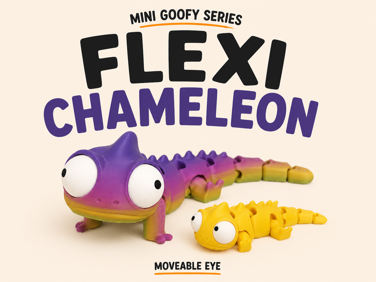 Flexi Chameleon Googly Eyes | Chibi SnapCharm™ Character