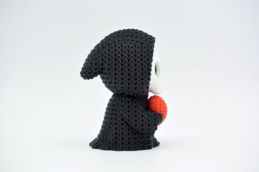 Knitted Heart Grim Reaper Halloween Topkinz character side view