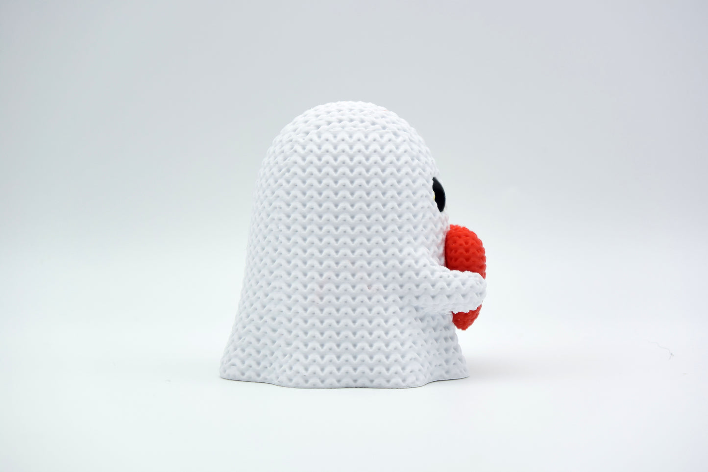 Knitted Halloween Heart Ghost Topkinz character side view