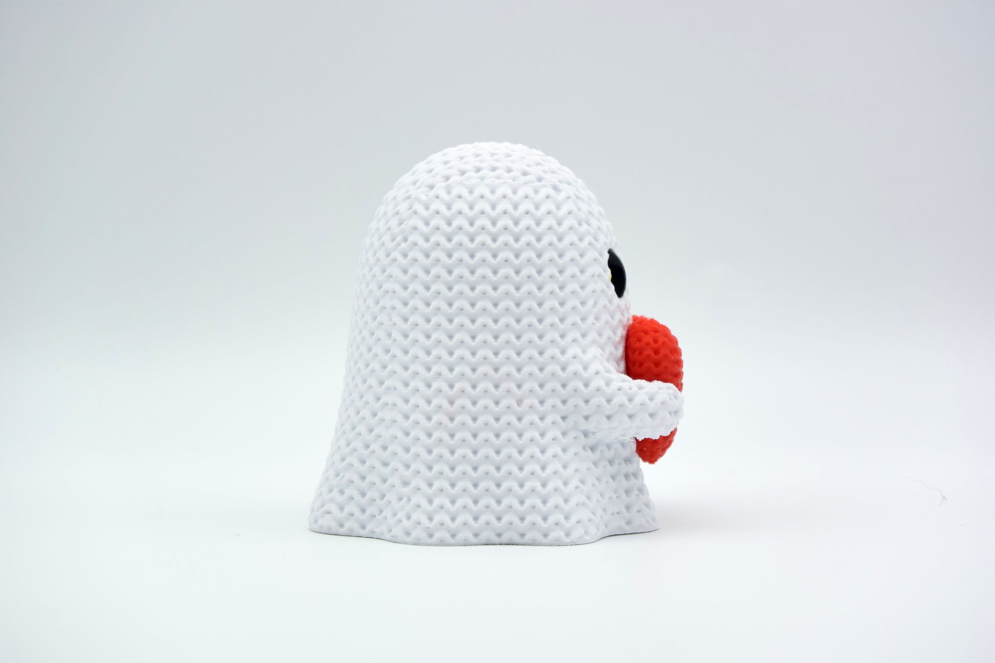 Knitted Halloween Heart Ghost Topkinz character side view