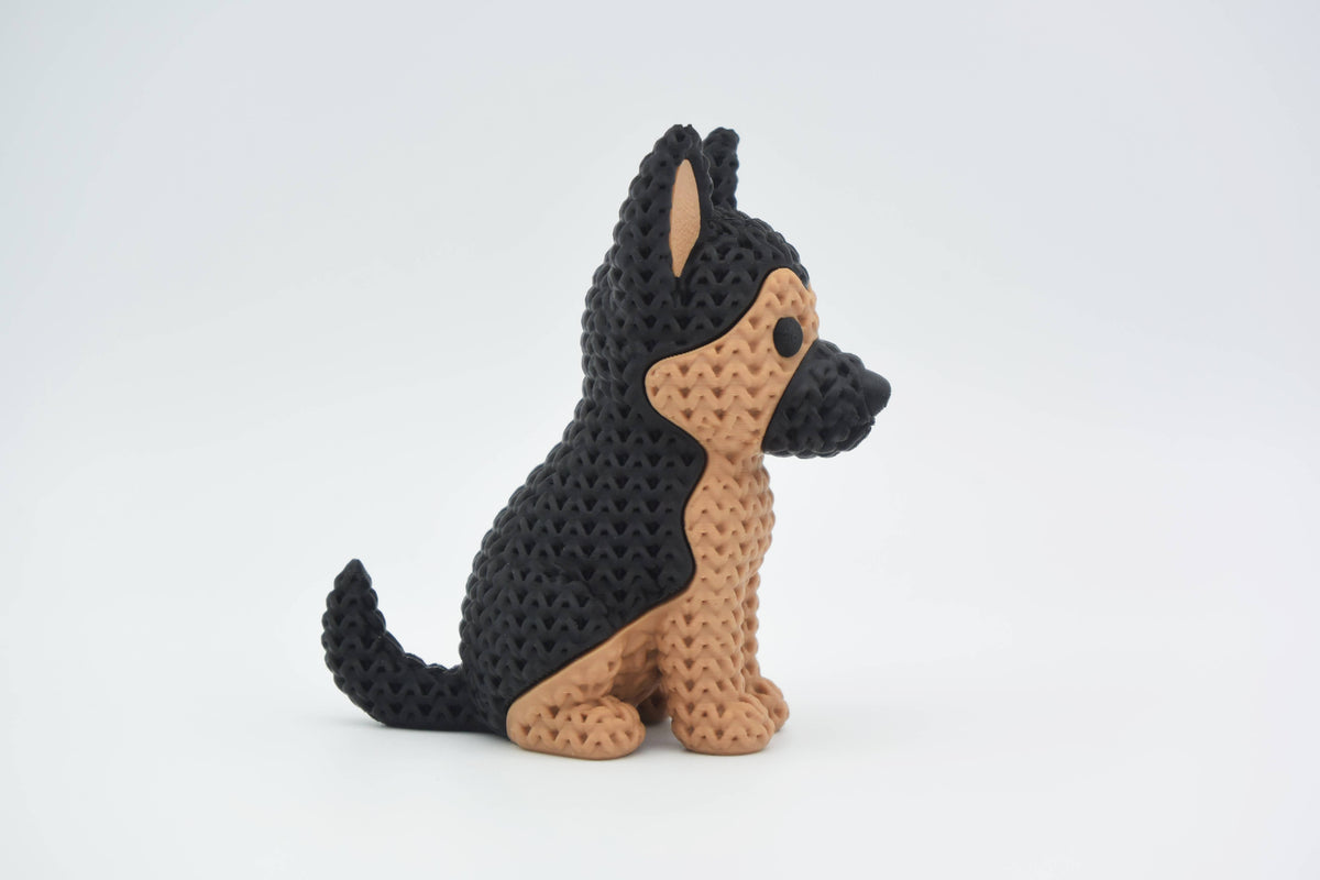 Knitted German Shepherd Dog Topkinz character side view