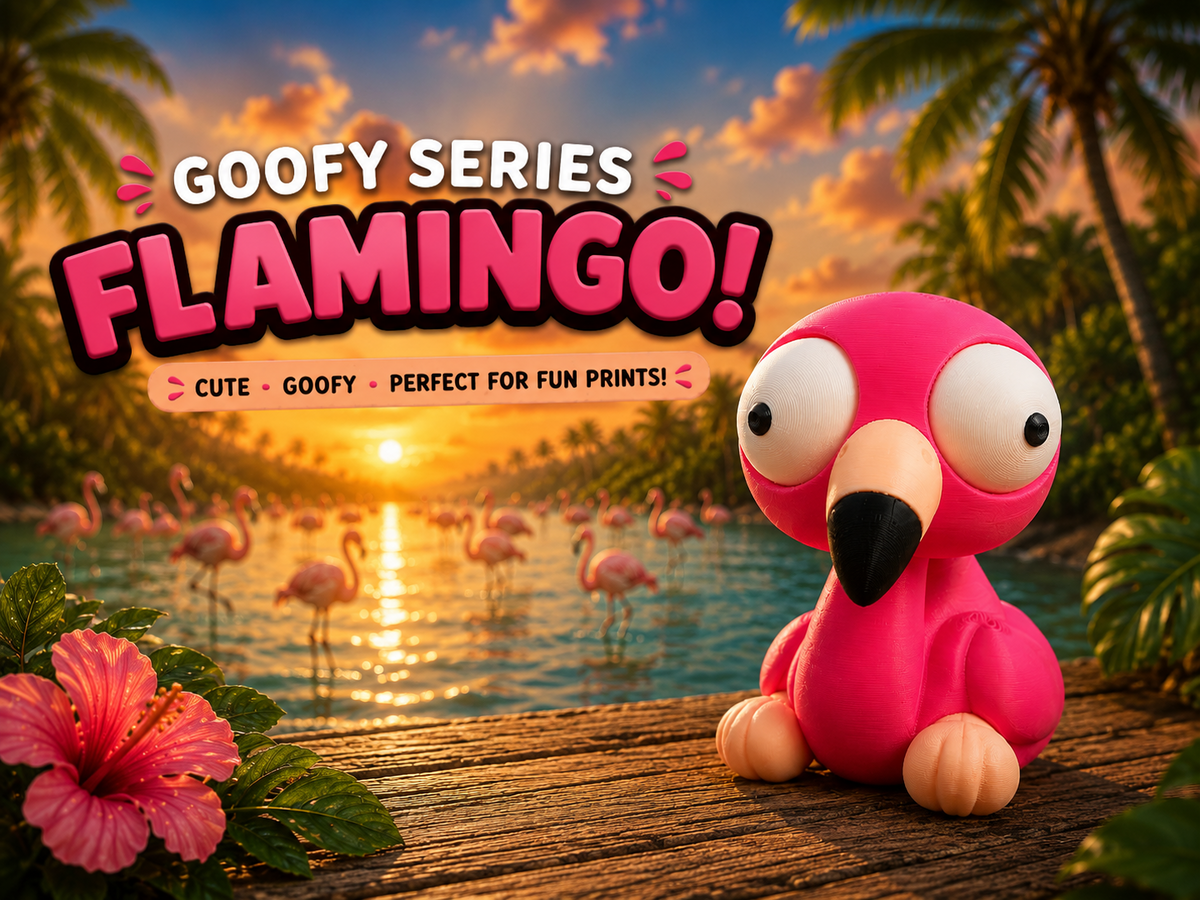 Flamingo Googly Eyes | Chibi SnapCharm™ Character