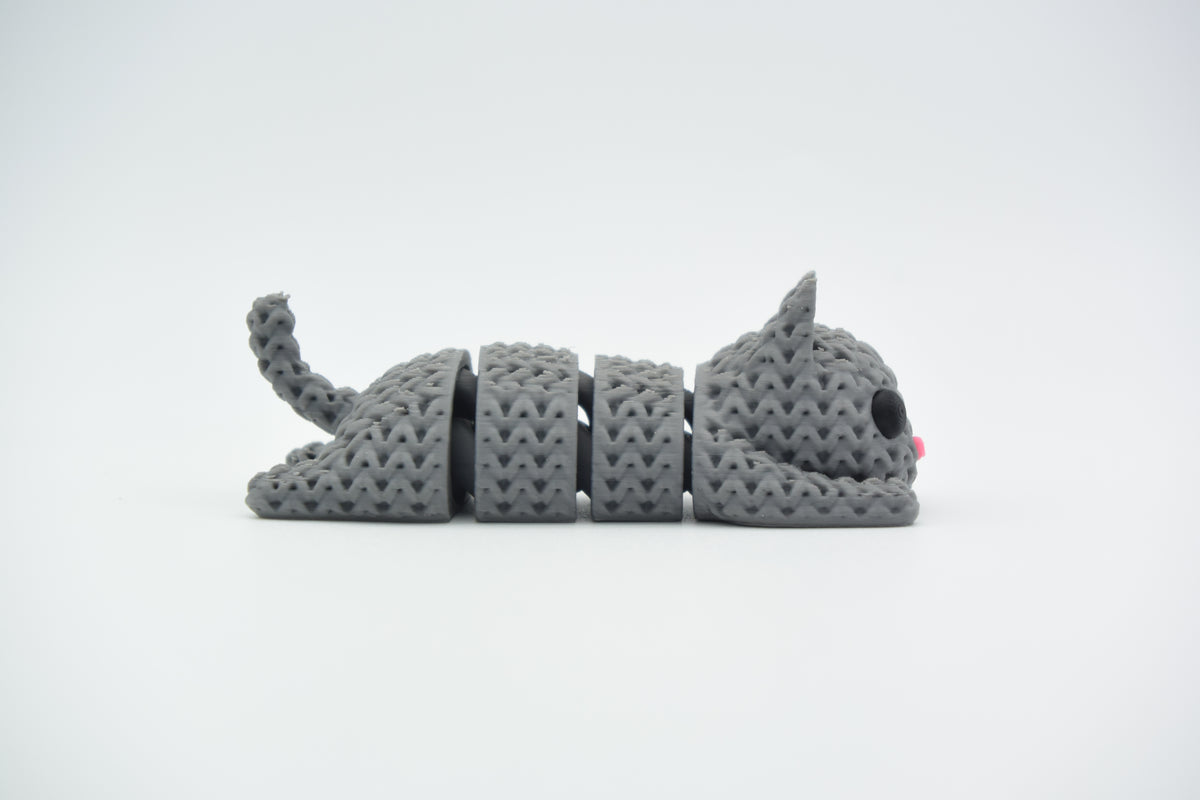 Knitted Articulated Cat Topkinz character side view