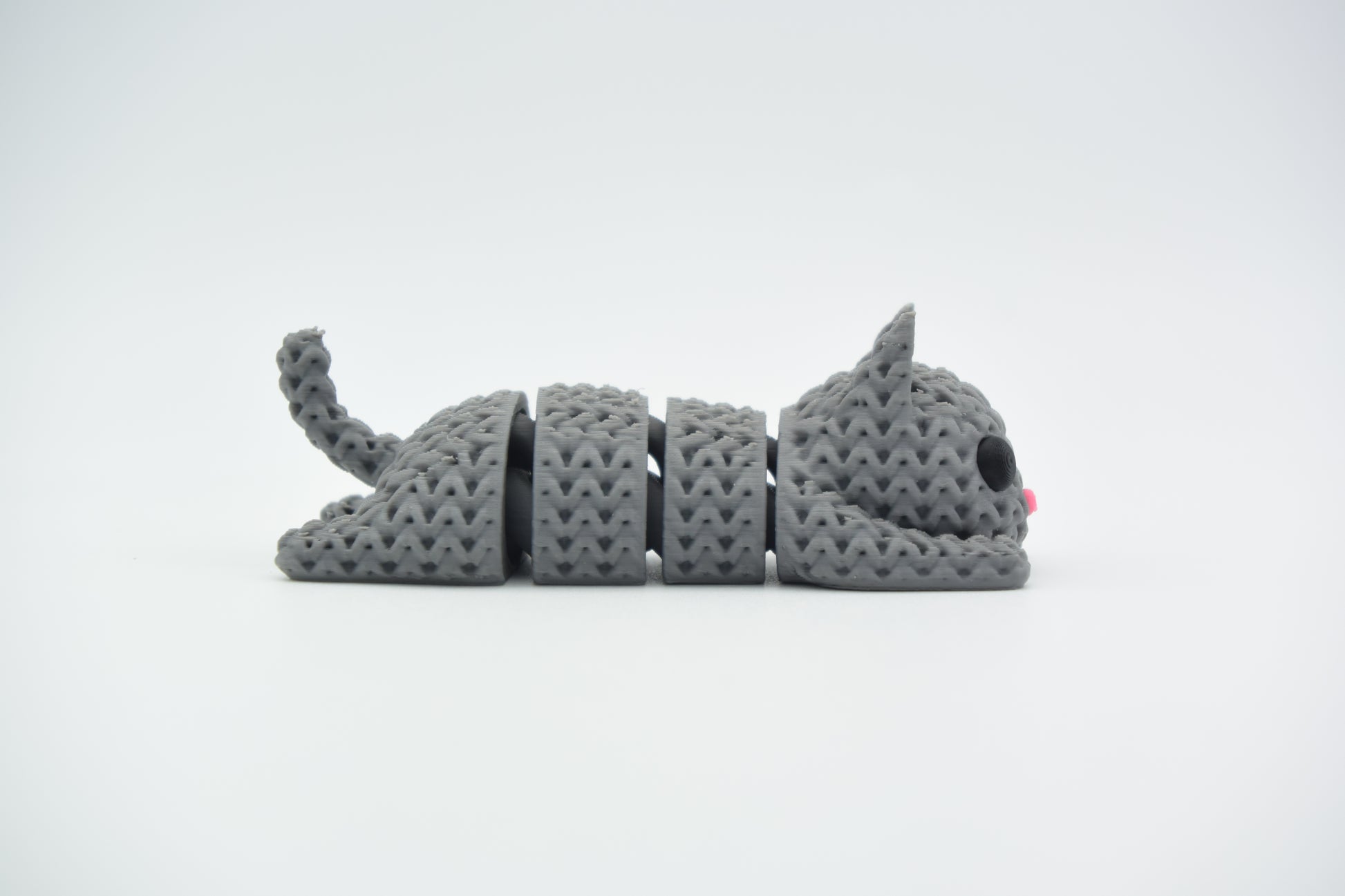Knitted Articulated Cat Topkinz character side view