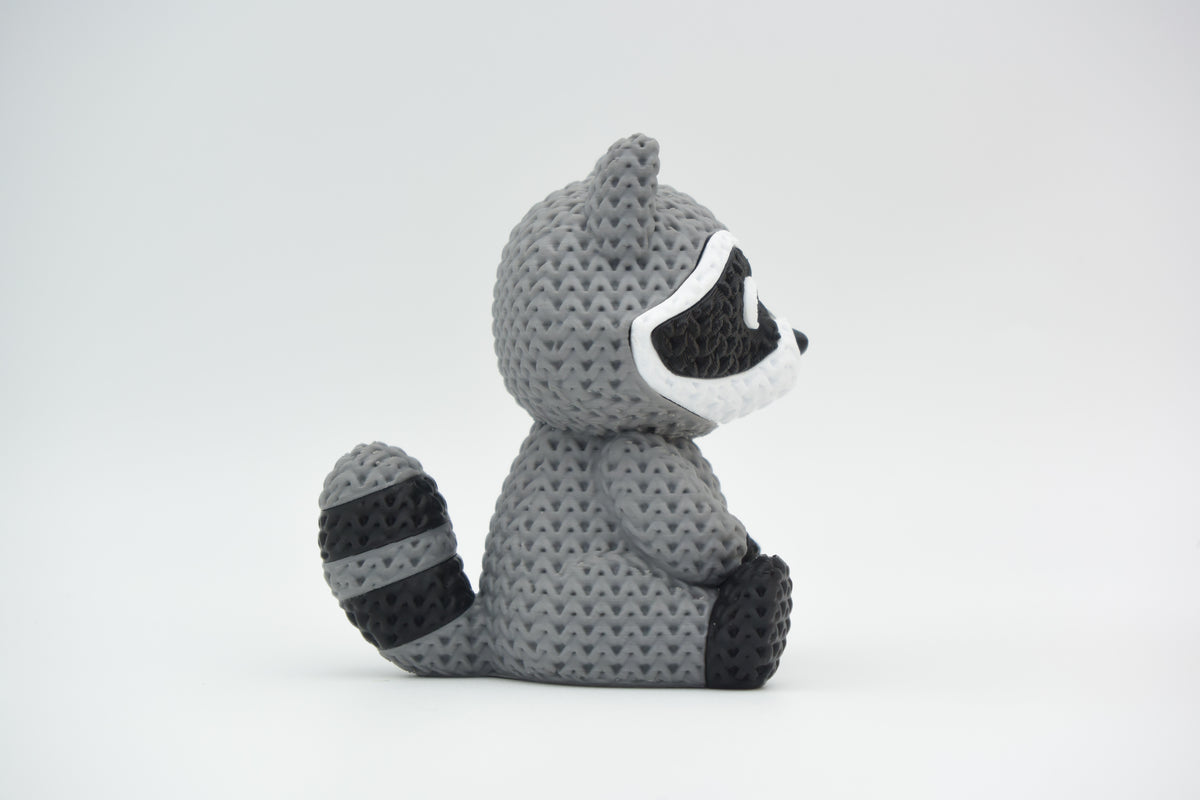 Knitted Raccoon Topkinz character side view