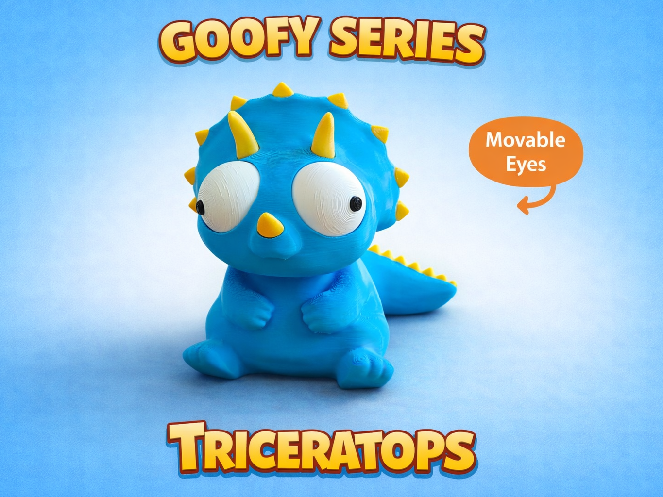 Triceratops Googly Eyes SnapCharm™ Character