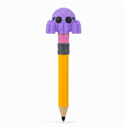 Knitted Articulated Spider Topkinz character on jumbo pencil front view