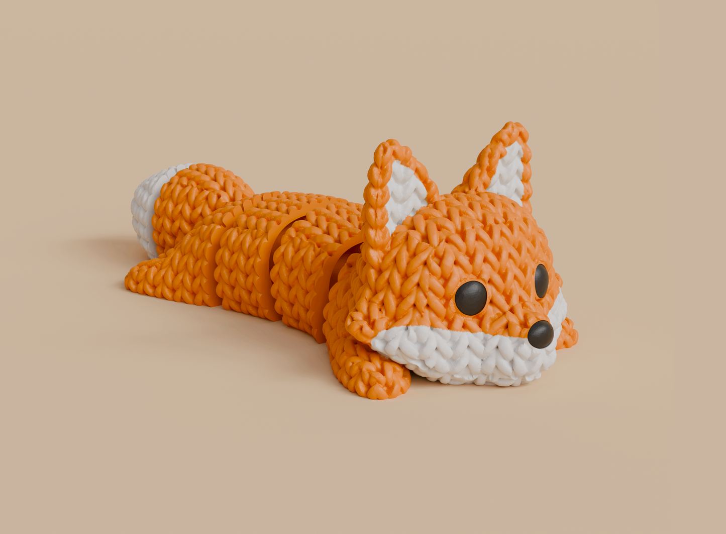 Knitted Articulated Fox Topkinz character front view