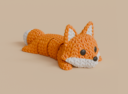 Knitted Articulated Fox Topkinz character front view