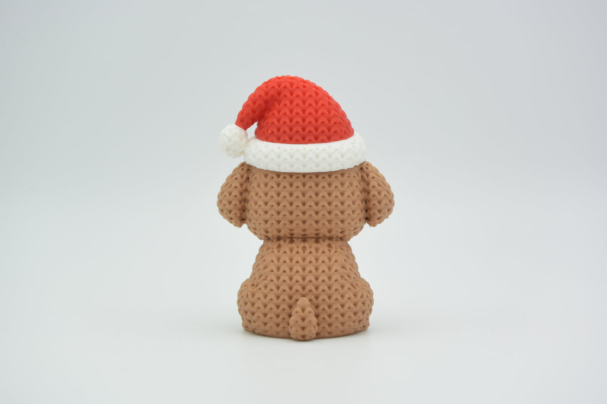 Knitted Dog with Santa Hat Christmas Topkinz character rear view