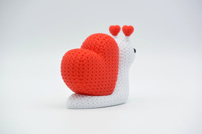 Knitted Valentine's Day Snail Topkinz character rear view